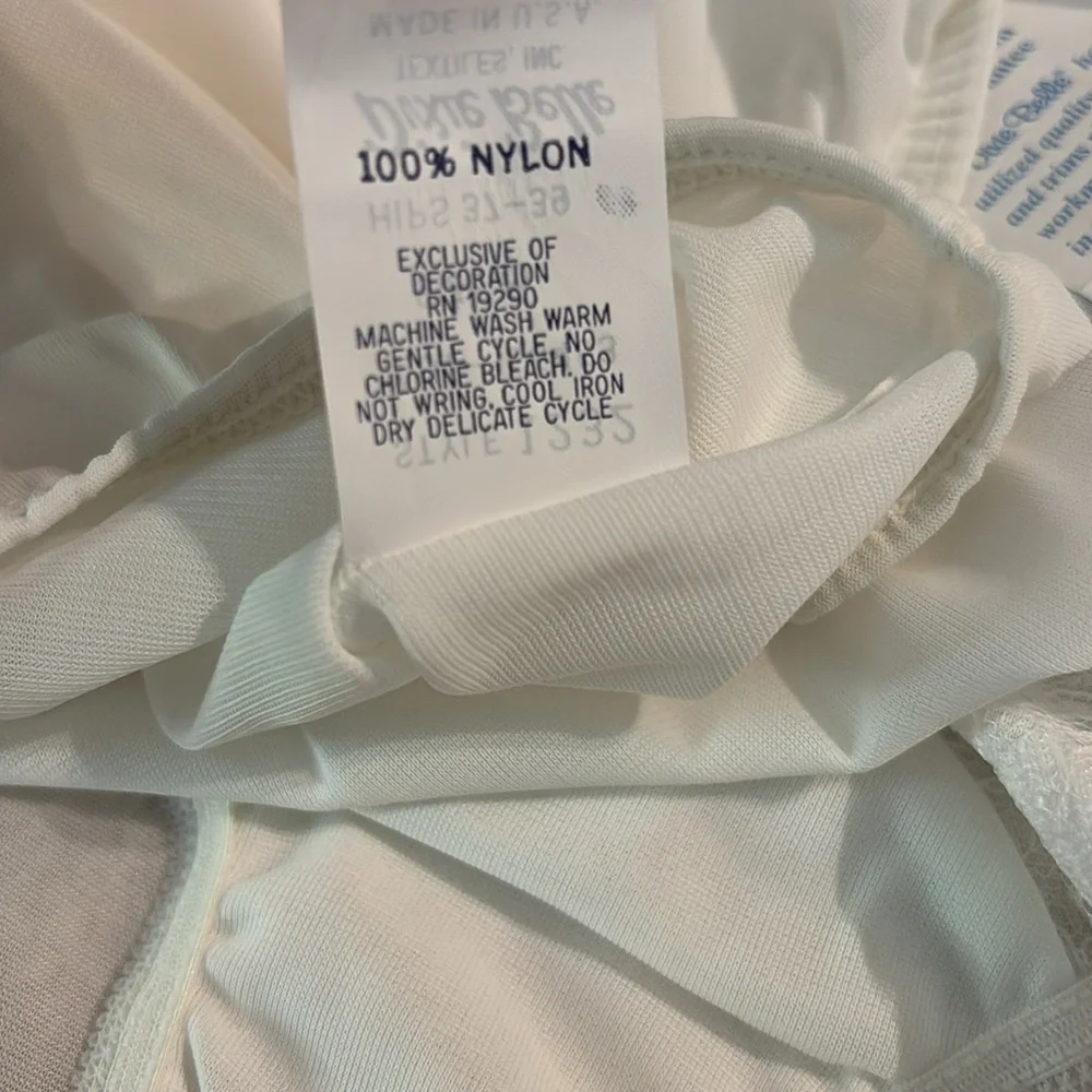 Dixie Belle Women’s Classic Nylon Briefs Panties WHITE VINTAGE